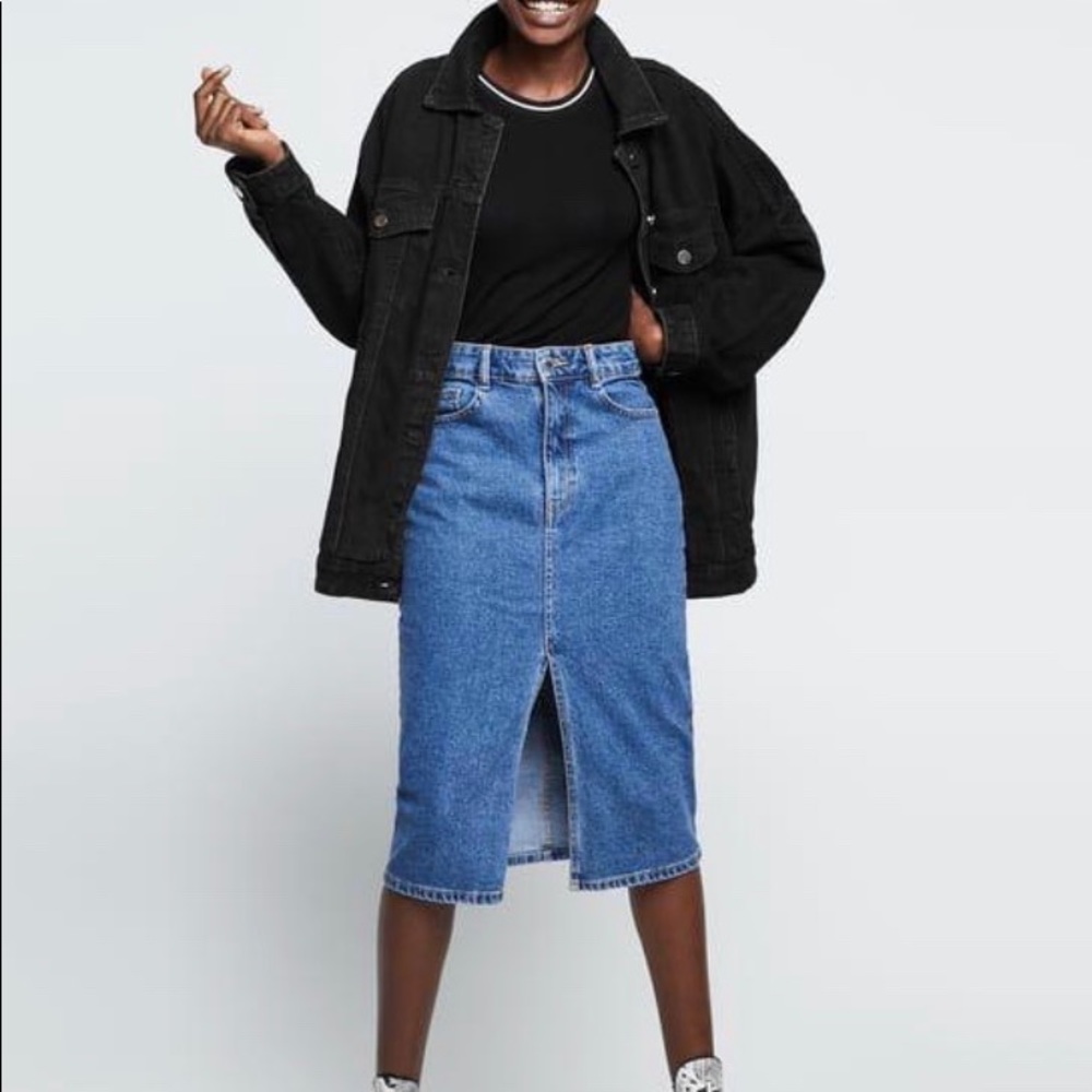 Zara split front denim skirt - Picture 1 of 5